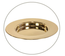 Polished , high-gloss Stainless Steel Bread Plate Brasstone finish 26 cm